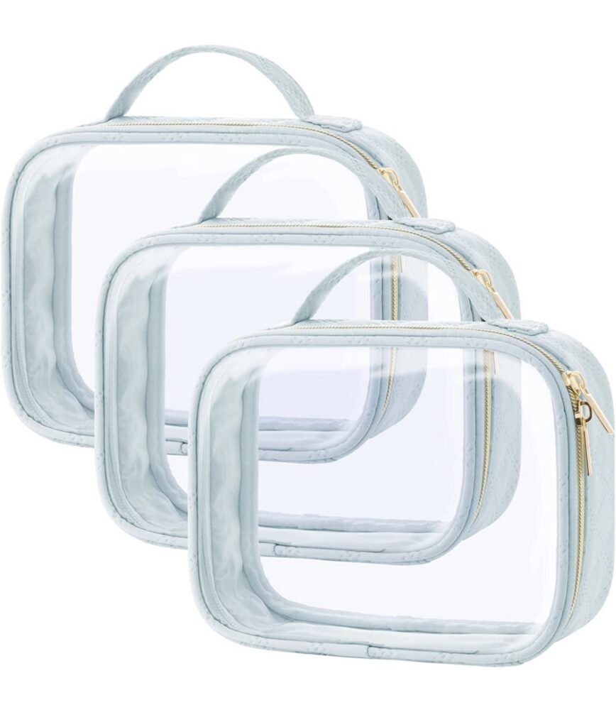 Clear, TSA approved toiletry bags are one of the best travel products amazon has to offer. 