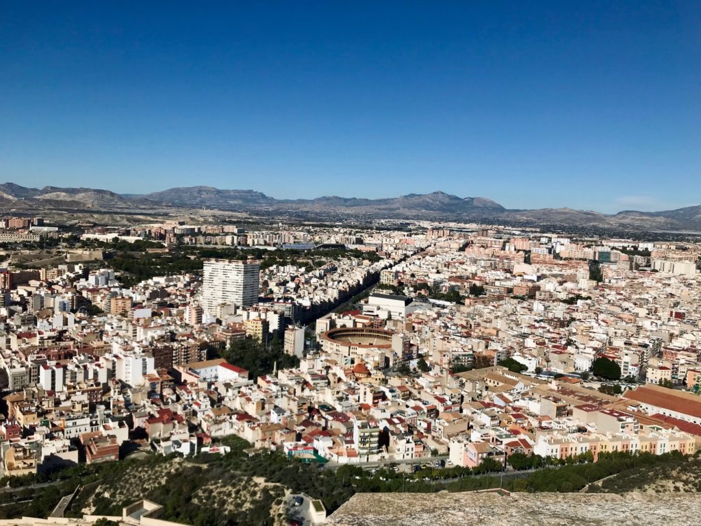 The view of Alicante is outstanding, from Castillo de Santa Barbara you can see all the white washed buildings and the old bull fighting ring. 