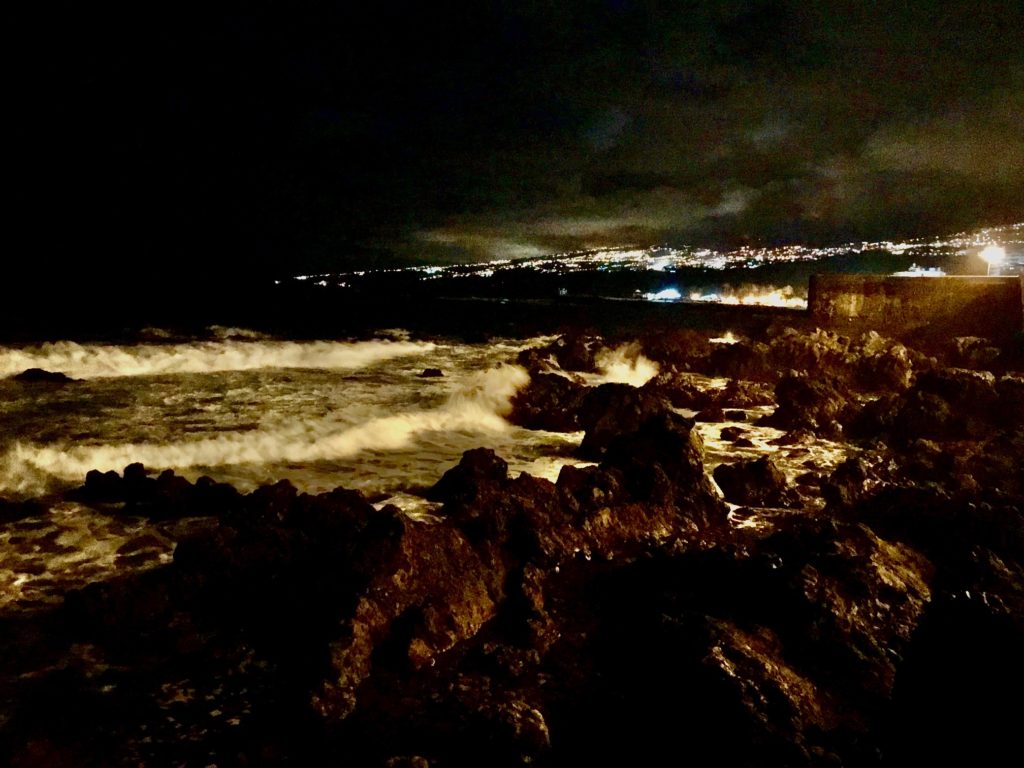 At night the incoming tide at puerto de la cruz is relaxing and beautiful! It is the perfect place to spend an evening in Tenerife if you have the time. 