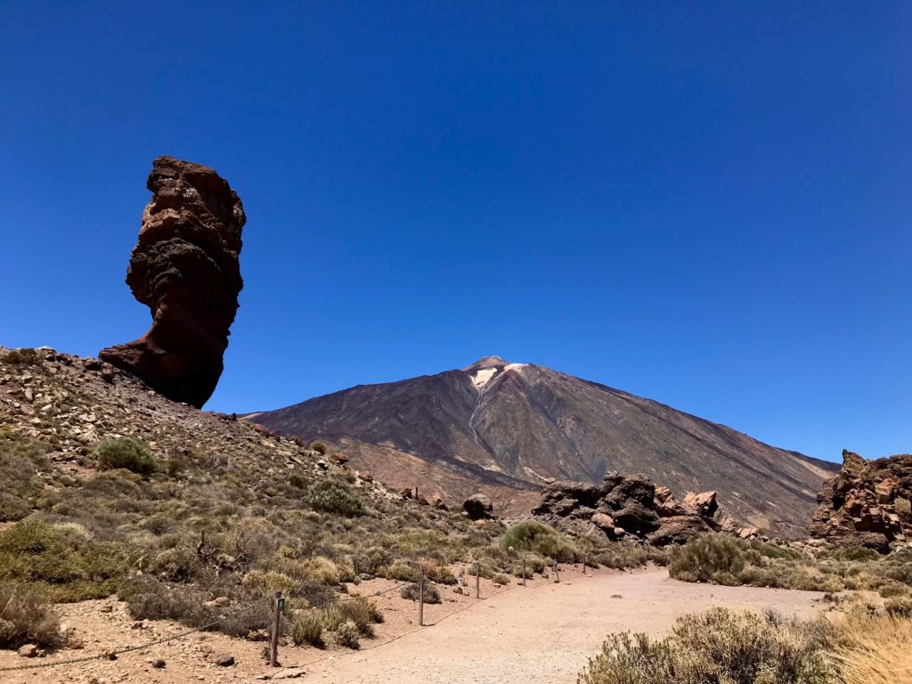 The peak of Mt. Teide looms over the mars like landscape of Parque Nacional Del Teide. The National park is a must see while in Tenerife. It makes you feel like you have stepped into another planet. 
