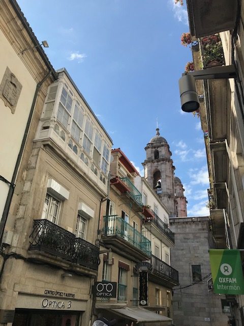 The old town center of Vigo is picturesque with looming steeples and the sounds of it's bells ringing through the narrow pathways