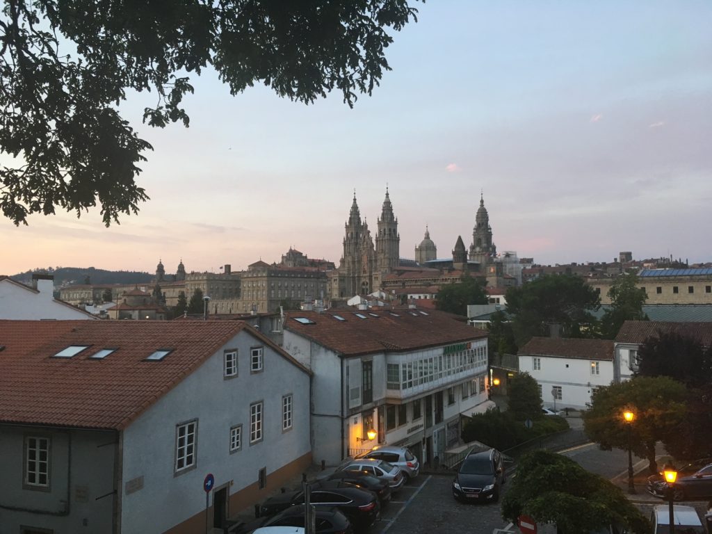 Stunning sunset over one of the most remarkable cathedrals in Galicia