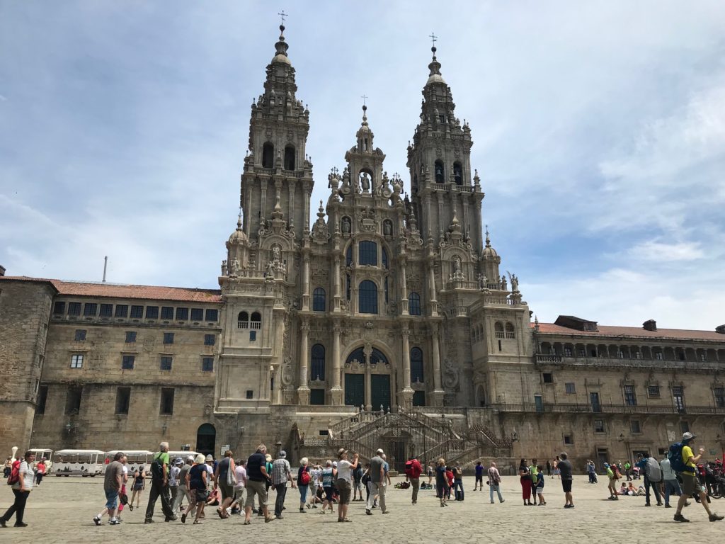 cathedral de santiago de compostela is th emain reason people travel all over the world to the city 