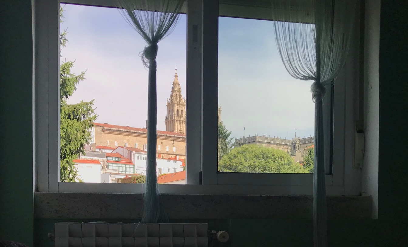 view of Santiago de Compestela Cathedral from my Airbnb