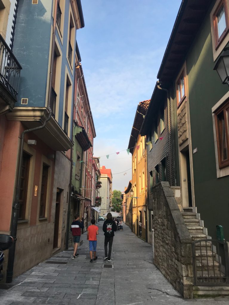 The light plays beautifully in the charming streets of Gijon