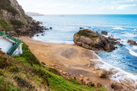 This is a stock image used from Canva of Playa de Estaño. It is a wonderful place to see and swimming in the natural pool is my favorite thing to do in Gijon