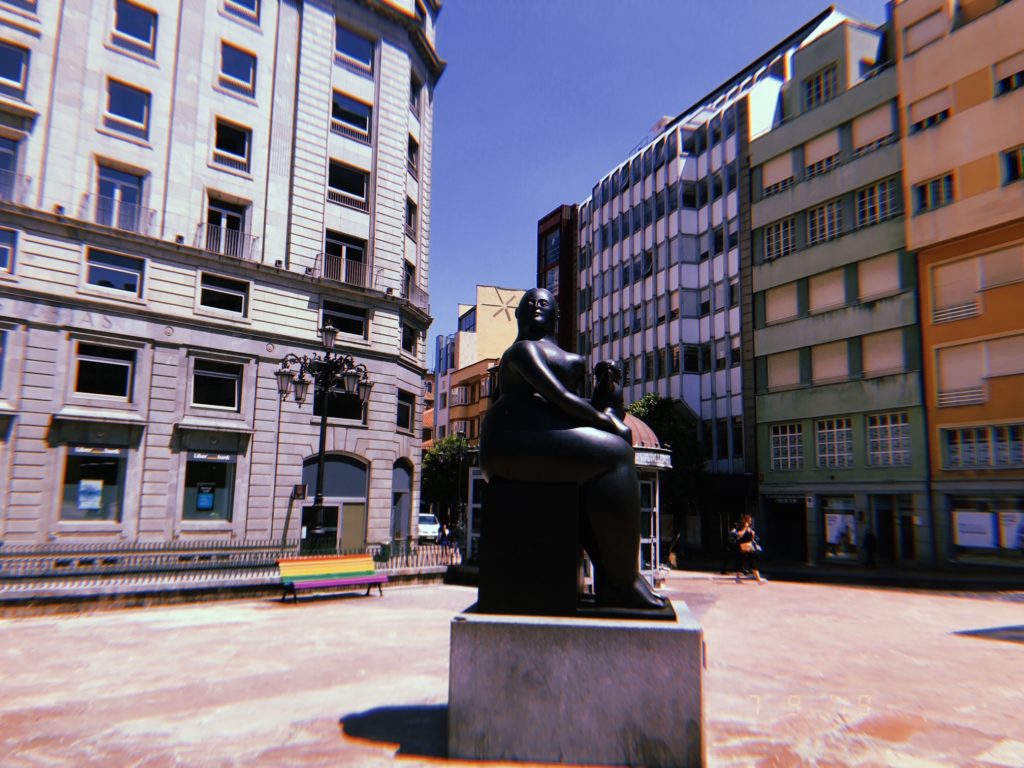 La Maternidad is one of the many impressive sculptures that are part of the extensive public art collection of Oviedo Spain. 