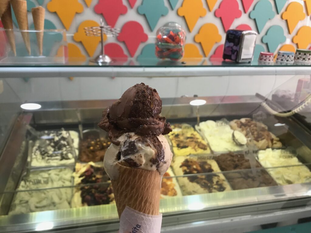 Ice cream is the most refreshing after a hot day exploring Ronda, Spain